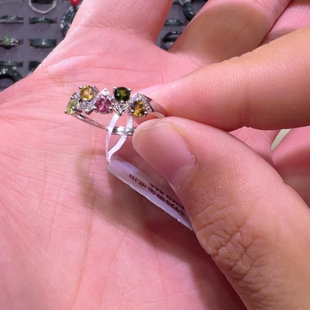 碧玺戒指银S925镶嵌111111547