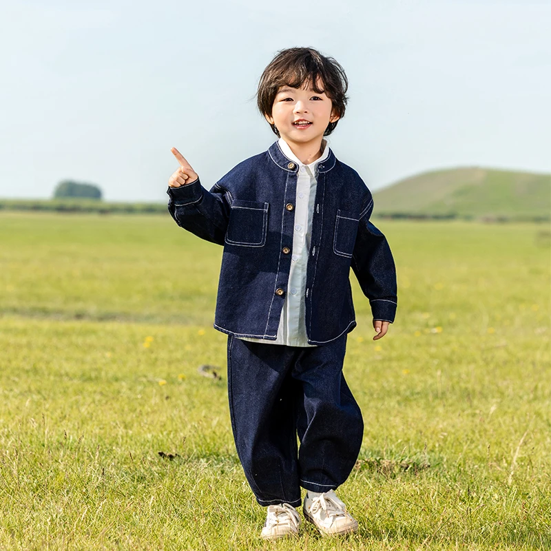宝宝秋季牛仔套装2025新款儿童衣服春秋男童秋装外套小童孩子潮酷