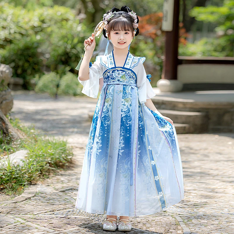 儿童公主夏季民族裙子中国风女夏装2025襦裙古风女童汉服店铺女童