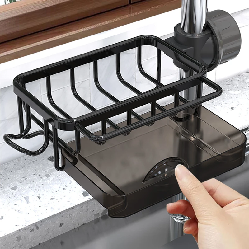 【厨房收纳】厨房水龙头置物架洗碗池菜池水槽家用沥水篮抹布收纳架