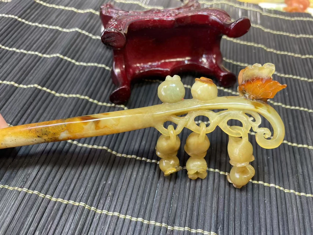 手工雕刻铃兰发簪