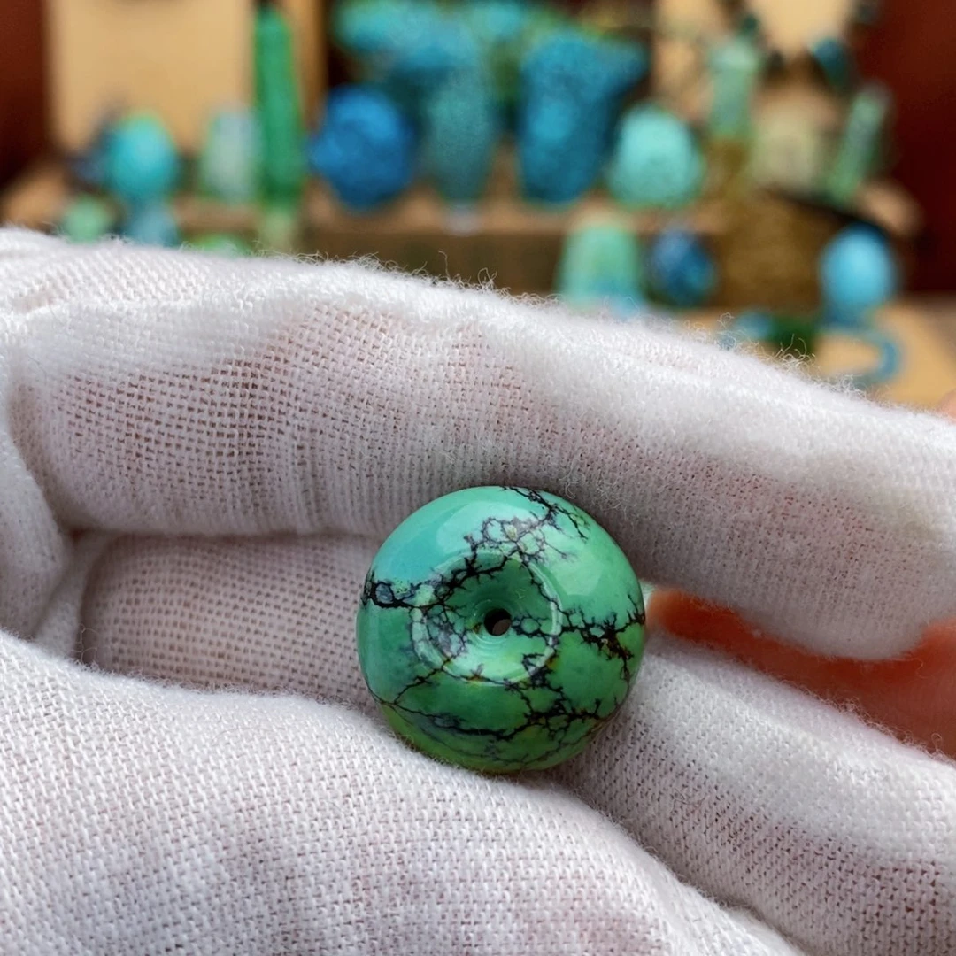 定制绿松石水草纹面包扣