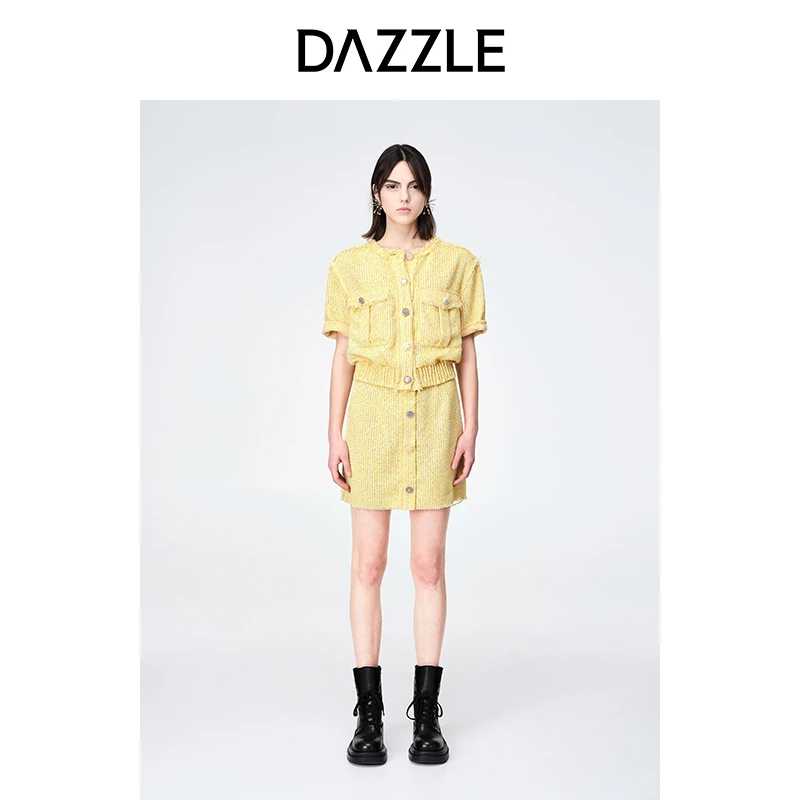 【陈大可】【3/9】DAZZLE地素2022秋季新款粉色优雅气质名媛半身裙女2