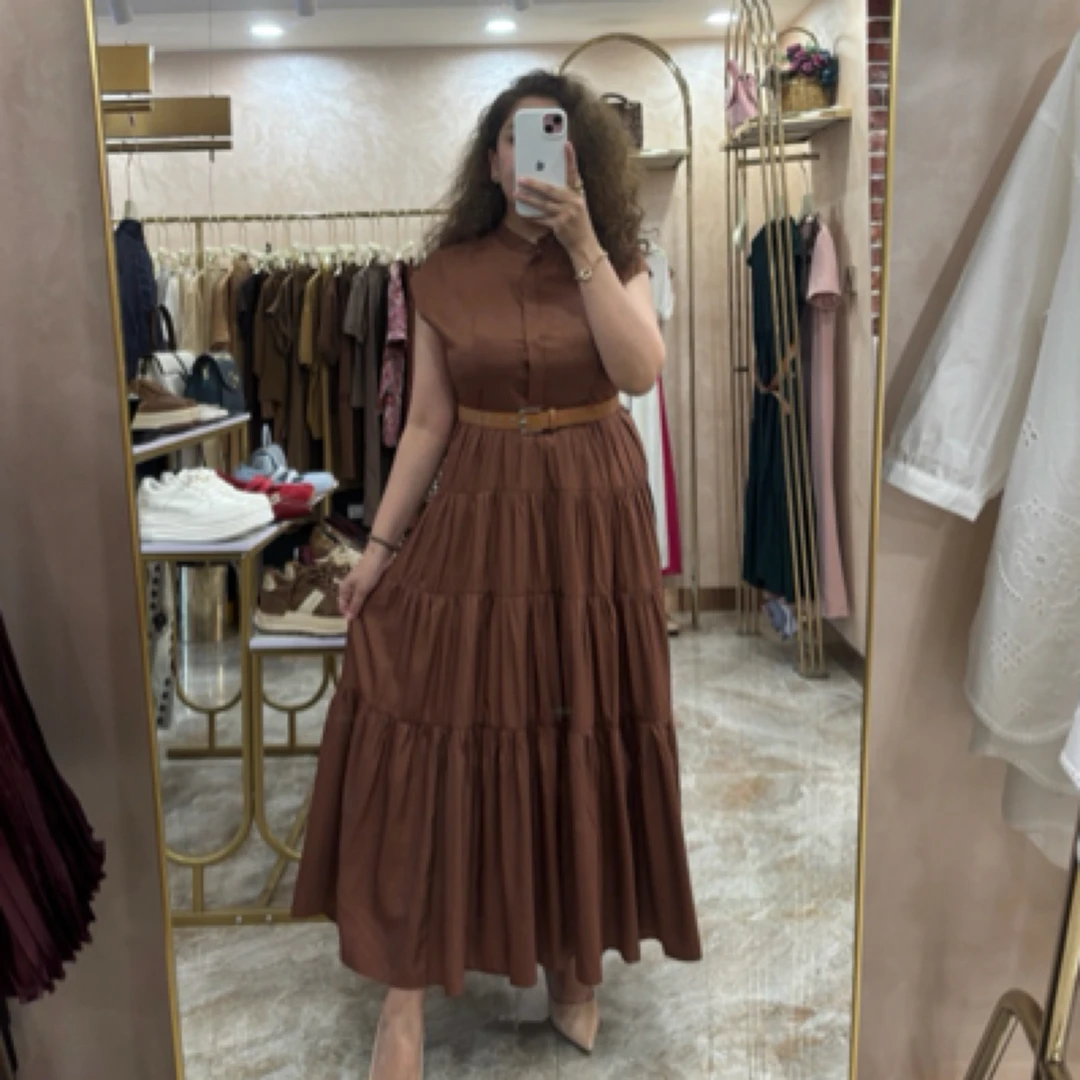 高端时装显瘦大摆连衣裙新款8221