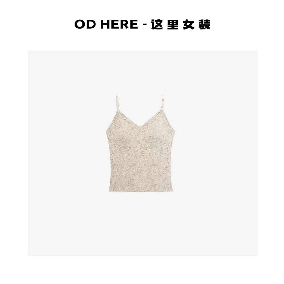OD HERE 秋冬绒感蕾丝腰线美背
