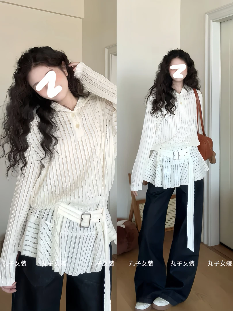 早春穿搭一整套女装白色镂空蕾丝针织衫上衣2025新款气质显瘦裤子