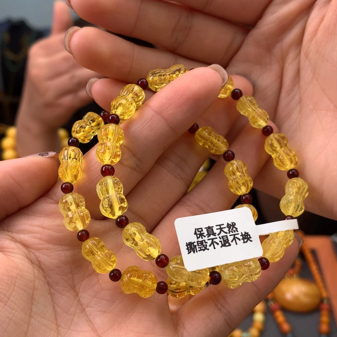 琥珀手串未镶嵌多样性发一