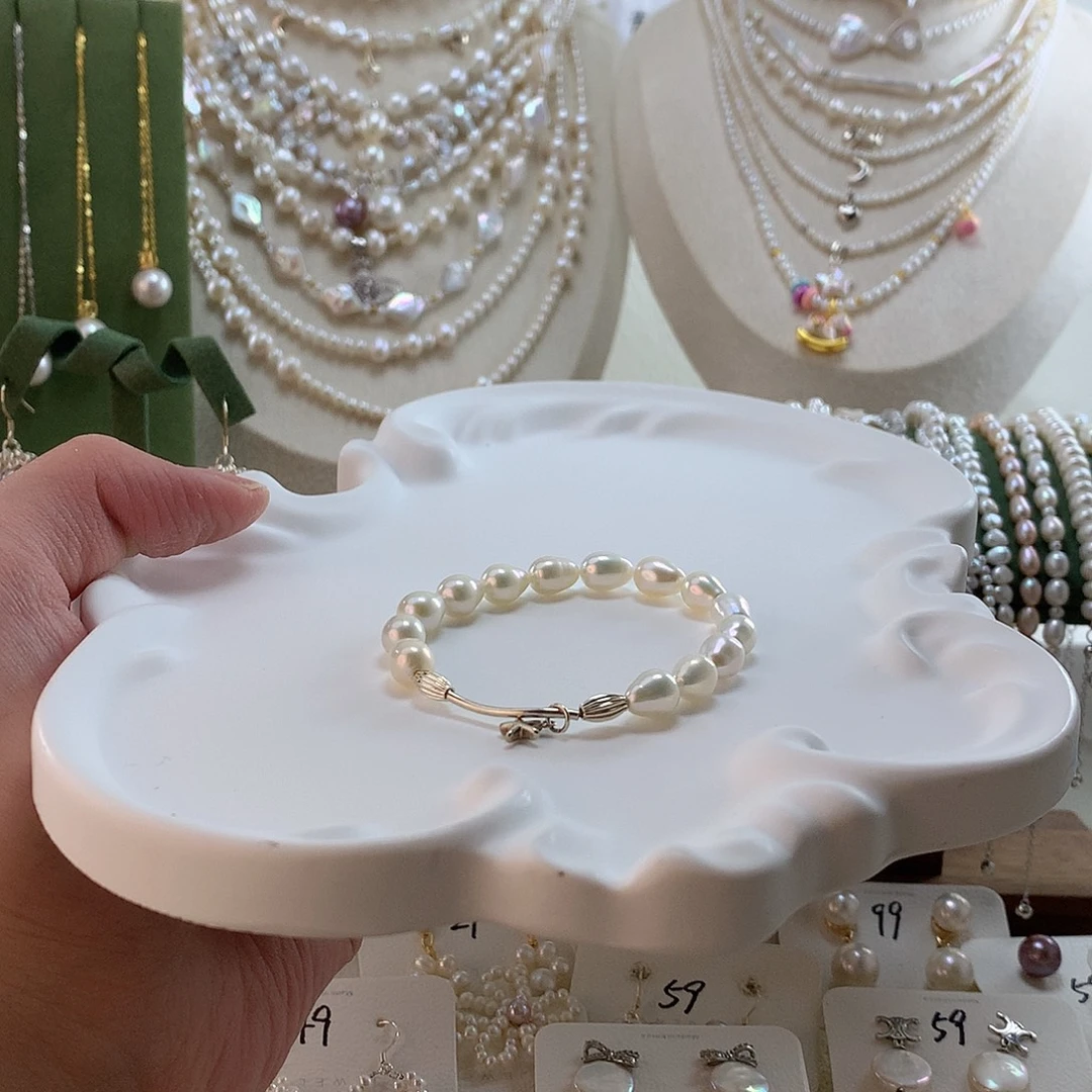 手绳银S925镶嵌淡水珍珠