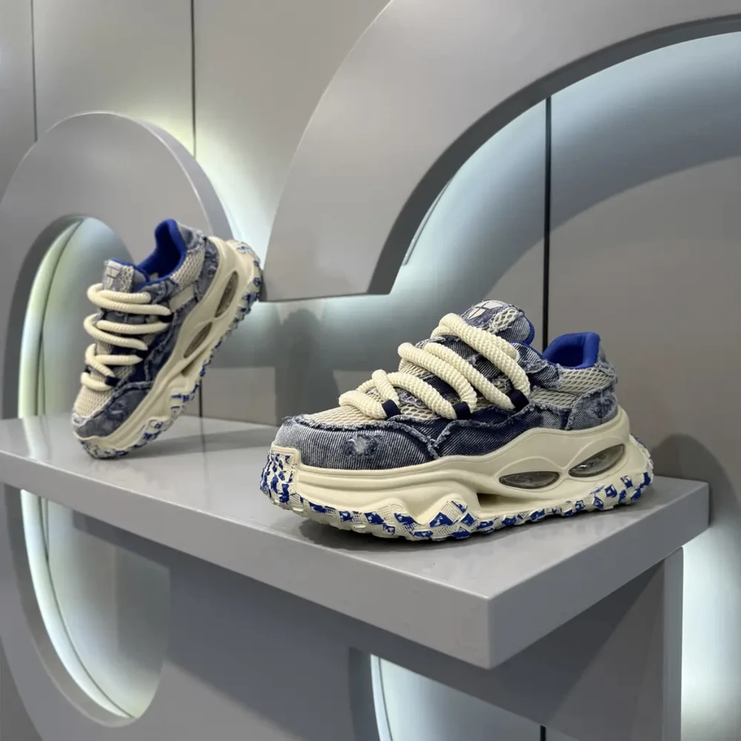 okkdey男士老爹鞋透气网面户外轻奢男鞋增高潮牌痞帅百搭休闲鞋男