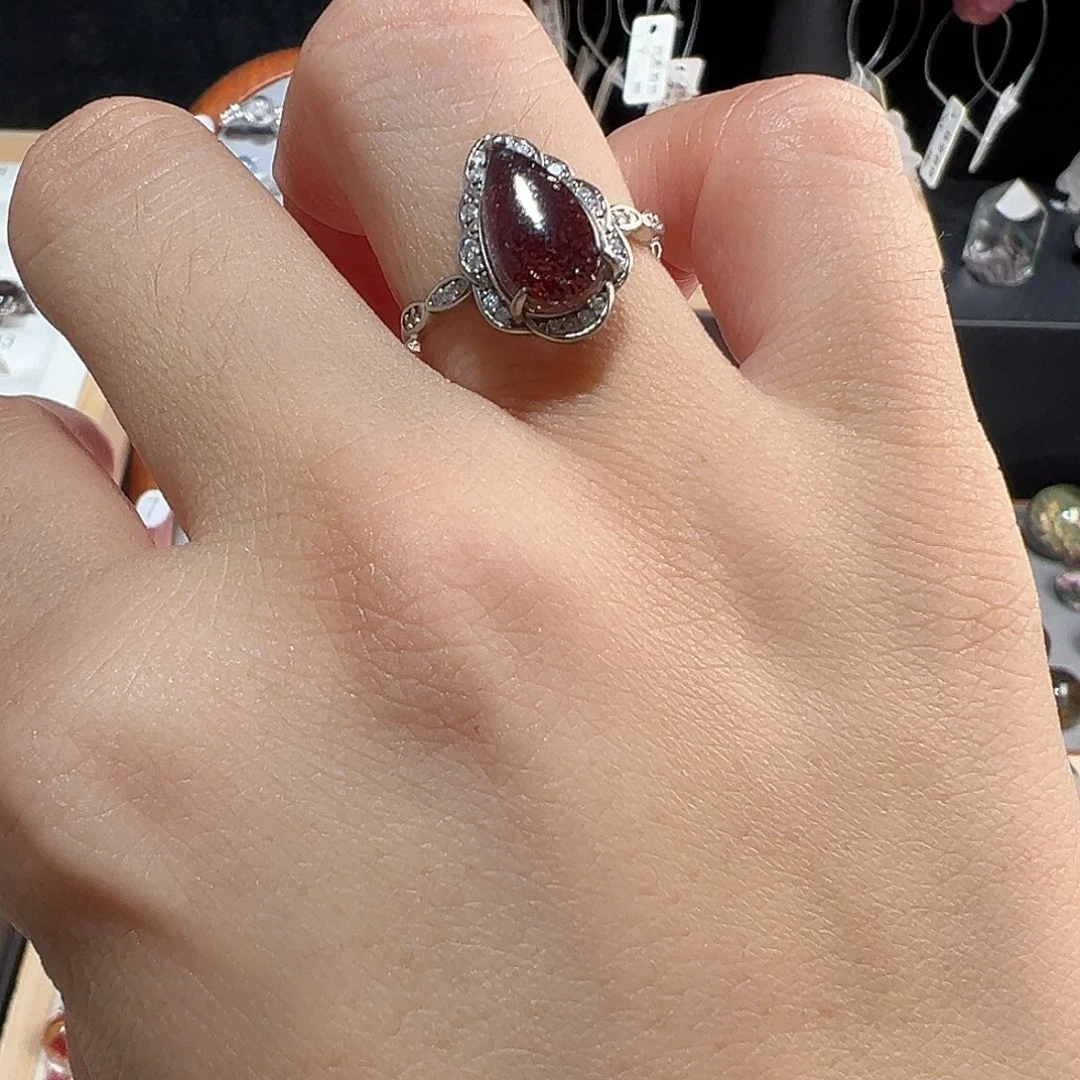 水晶戒指银S925镶嵌