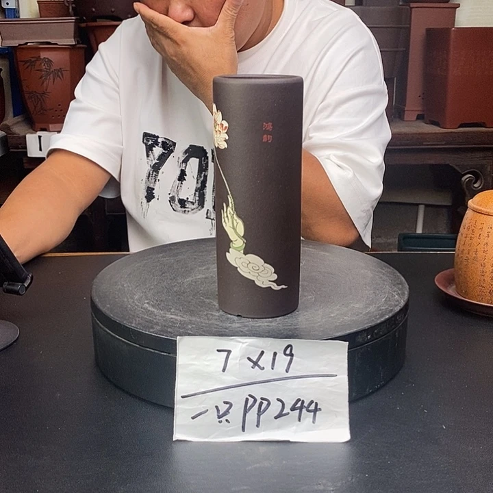 紫砂花盆货号一只PP244
