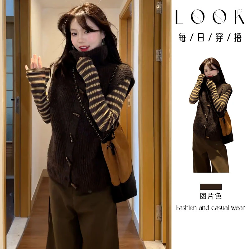 2025新款气质名媛风穿搭一整套装女秋冬季马御姐风针织阔腿裤套装