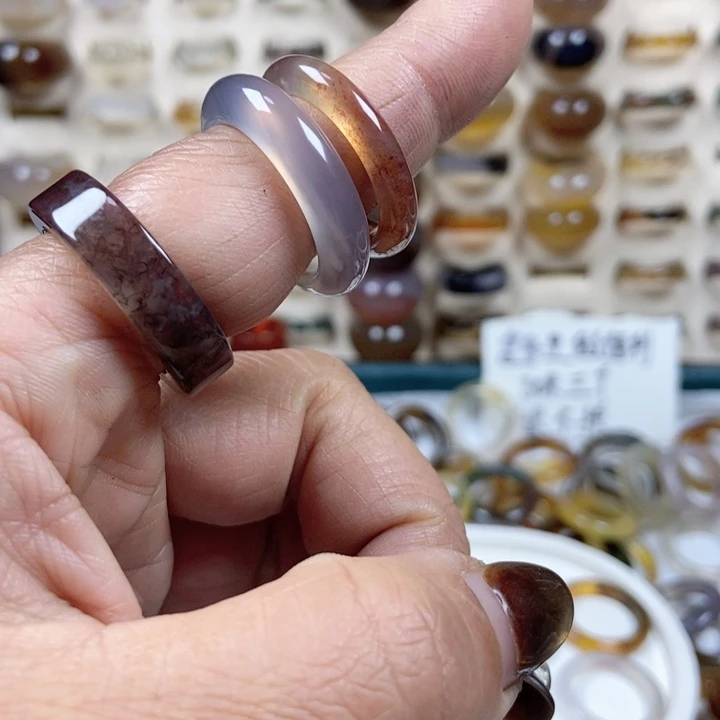 未镶嵌戒指玛瑙/玉髓安**木不退不换