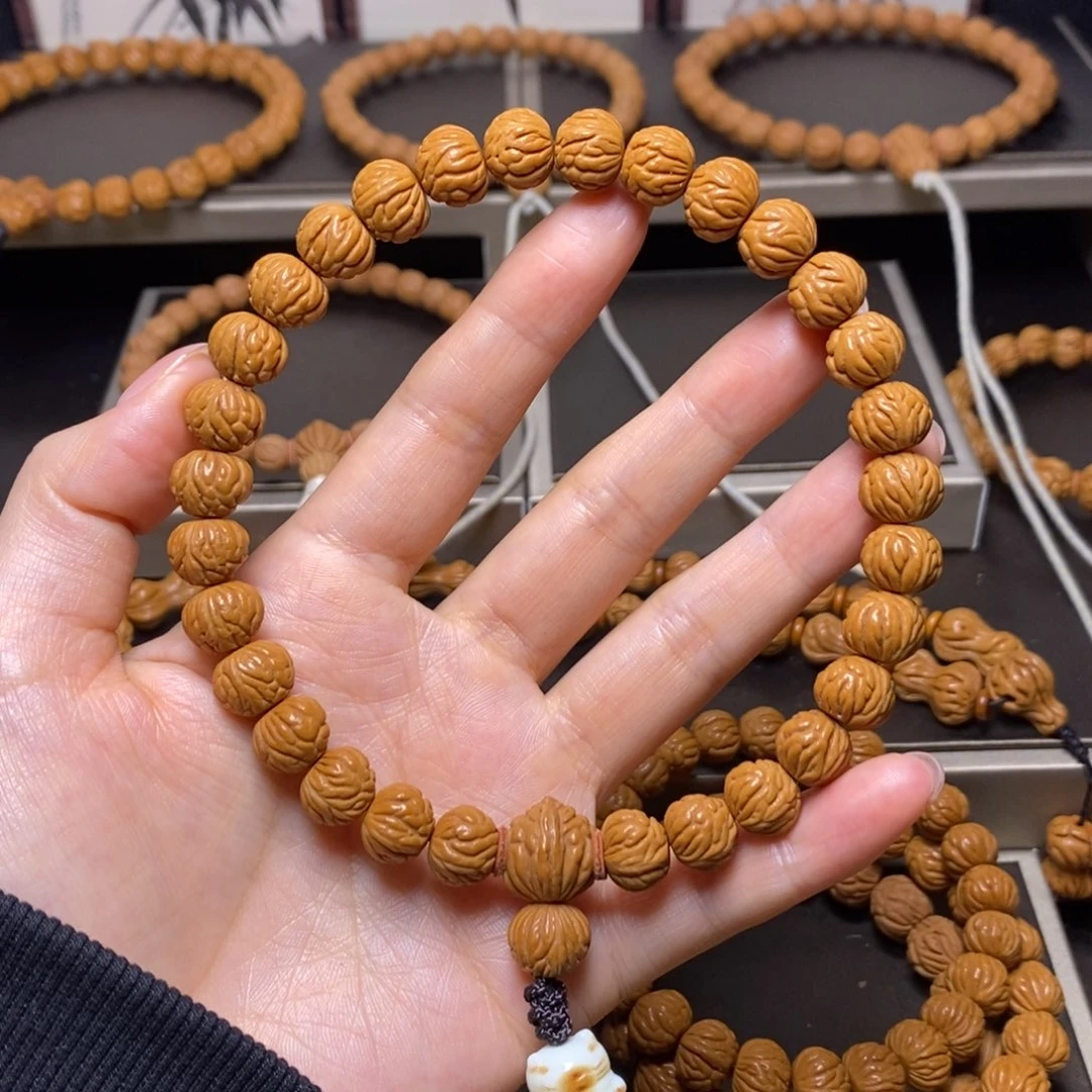 大***灯桃核手串秦岭桃核