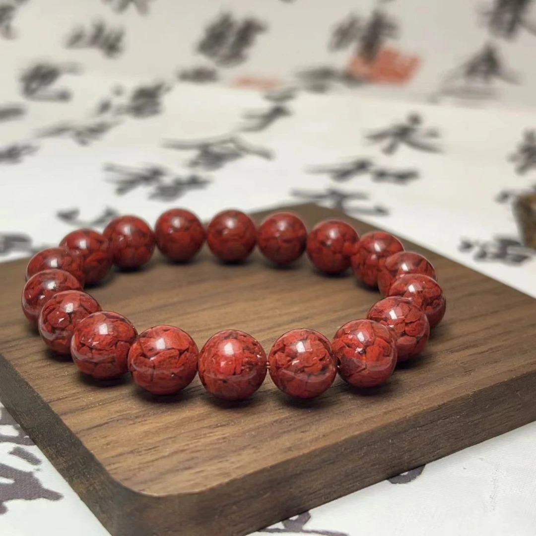 天然辰砂天然朱砂手串10048D031