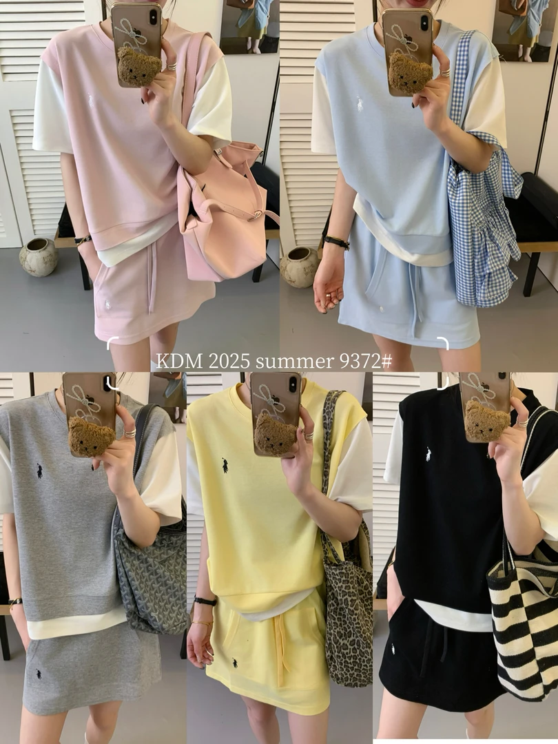 新款刺绣小马翻领夏季polo短袖休闲运动套装短裤