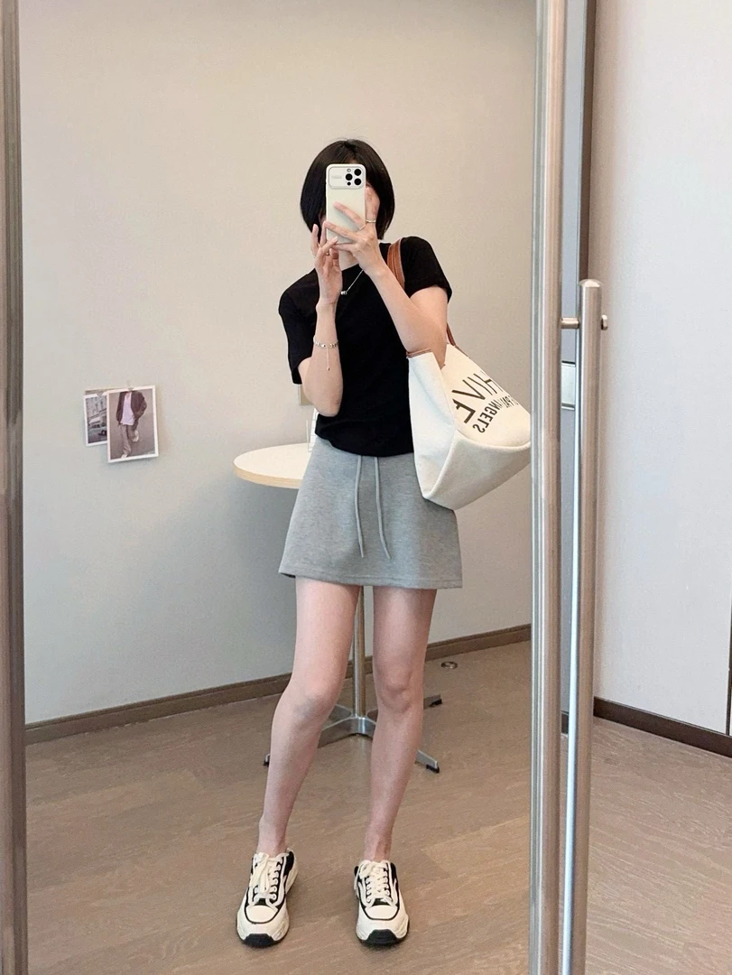 女夏 原单休闲运动短裙女 A字裙 防走光 半身裙包臀半裙
