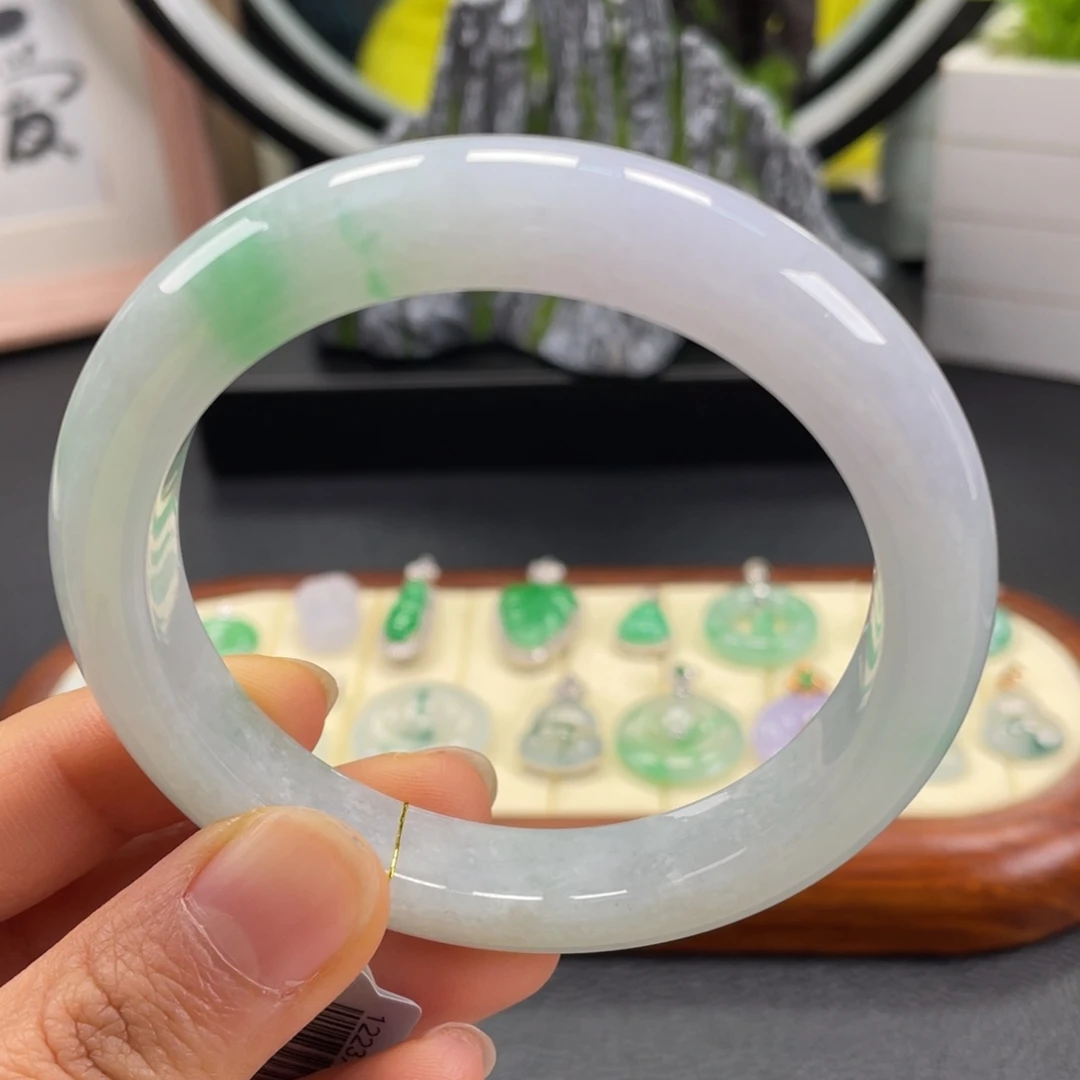 翡翠未镶嵌手镯金丝绿翡翠手镯