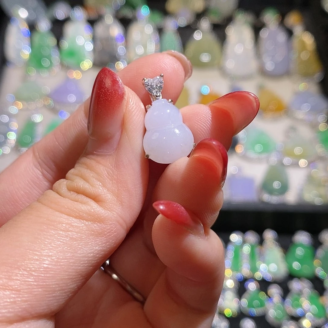 翡翠银S925镶嵌颈饰天然翡翠