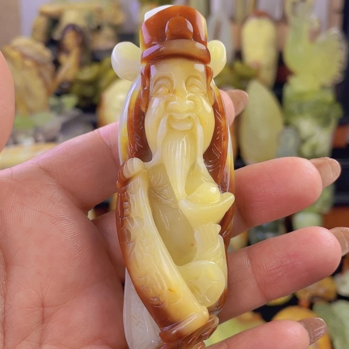 蛇纹石玉手把件未镶嵌