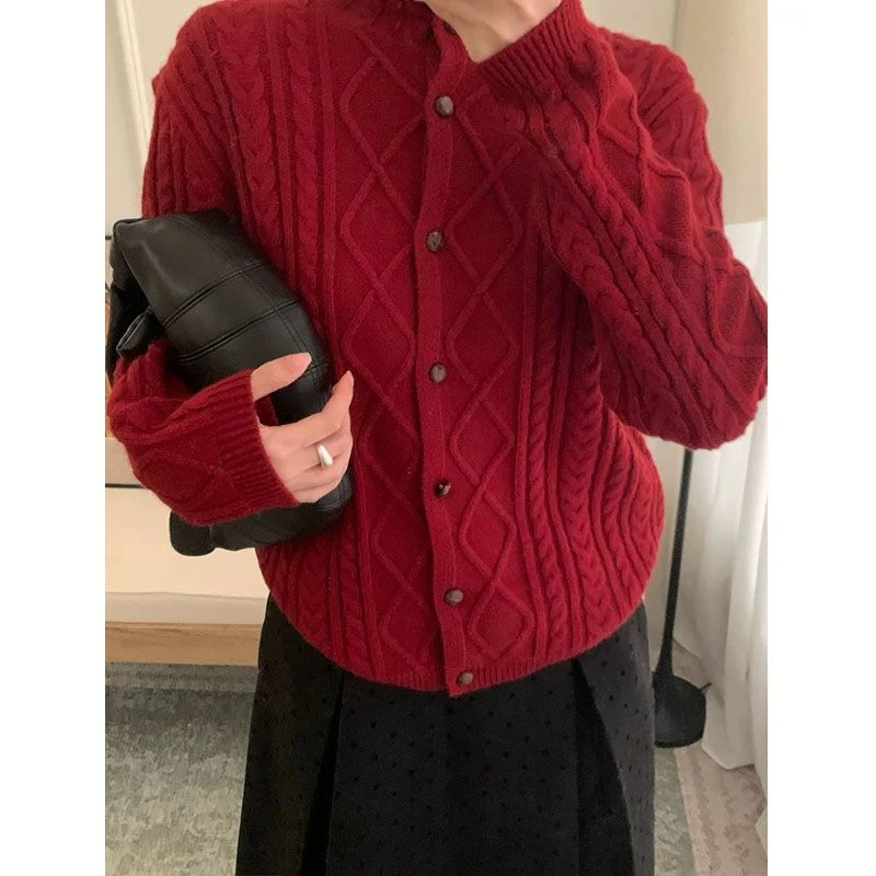 【YUNONG】开衫 羊毛/羊绒针织高货冬季毛衣显瘦百搭宽松