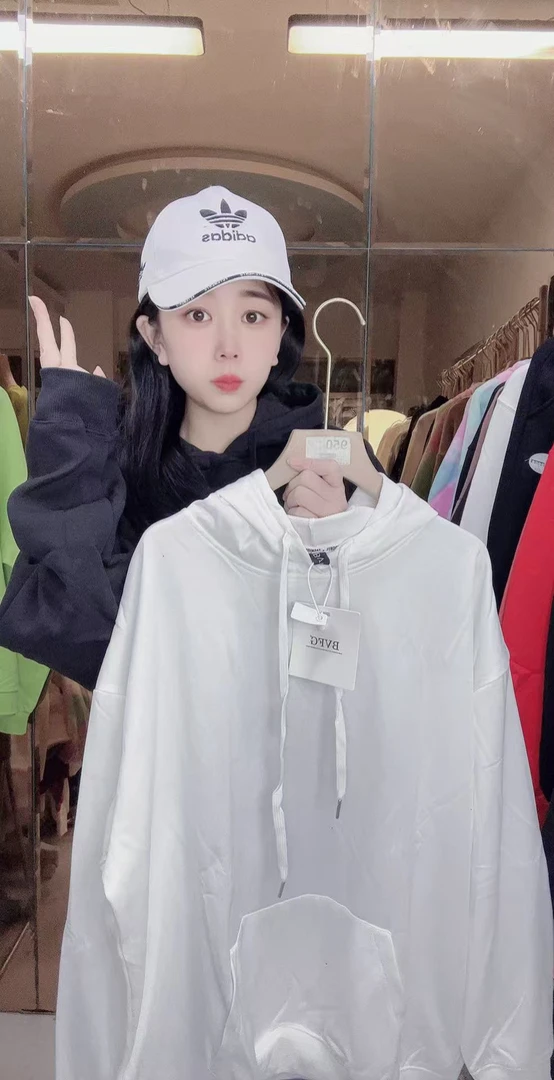 外贸大码男女同款两色连帽卫衣868