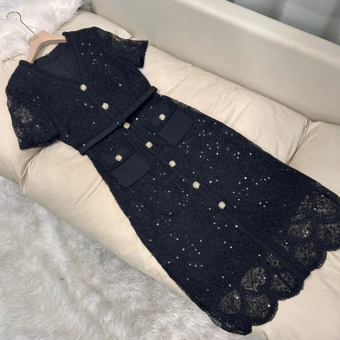 【仲夏之夜】薄款短袖 蕾丝连衣裙 70453