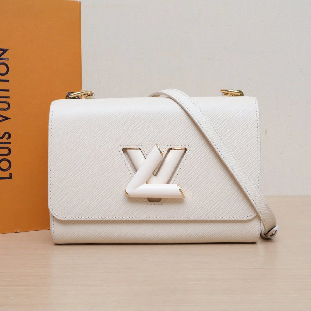 99新 LouisVuitton/路易威登 小花双双 TWIST 中号 米色 2021 包