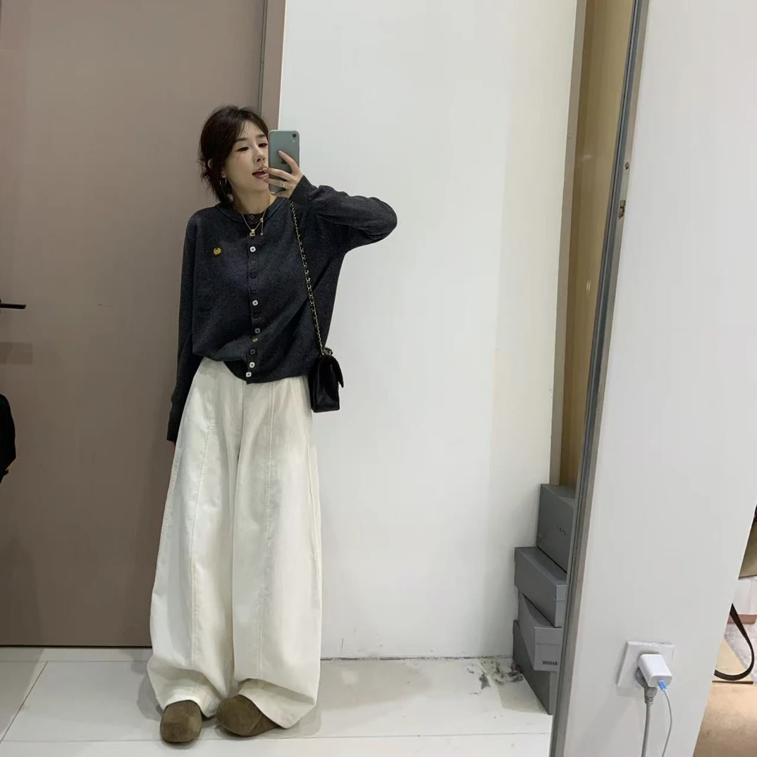 椿·予静【南瓜】彩扣毛针衣