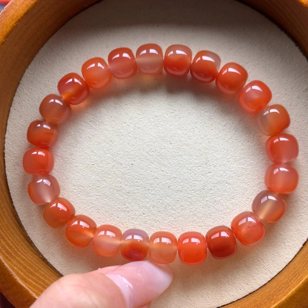 南红玛瑙未镶嵌保山天然原矿南红9mm+飘花手串