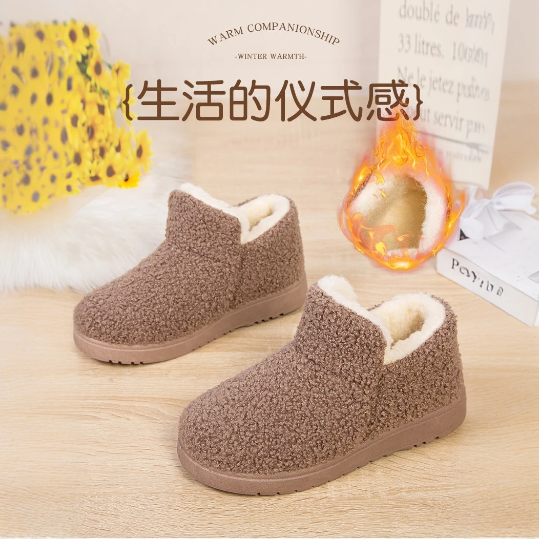 冬季必备妈妈鞋软底软面保暖舒适女棉鞋一脚蹬休闲时尚防滑老人鞋