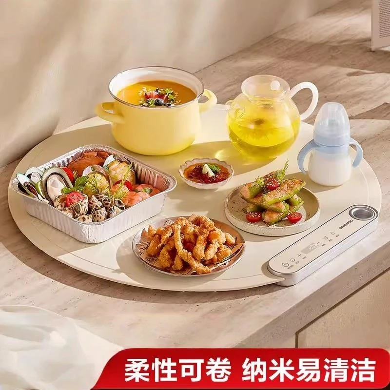 圆形柔性硅胶暖菜板热菜板多功能家用折叠保温板神器2025新款专用