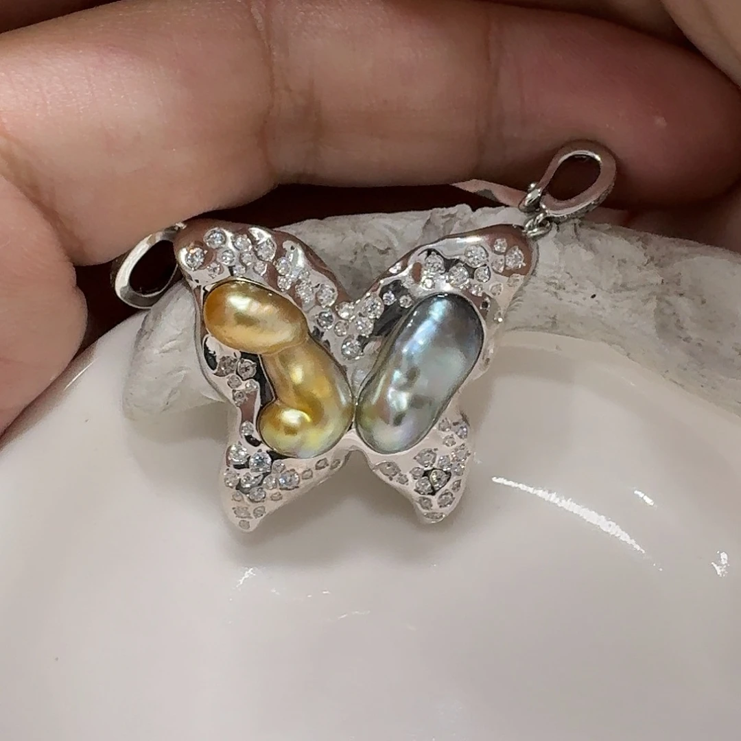 幸***儿银S925镶嵌海水珍珠吊坠(不含链)