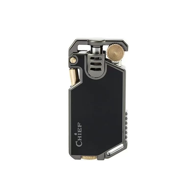 新款首领煤油打火机创意机械弯刀砂轮点火复古老式定制礼品送男友