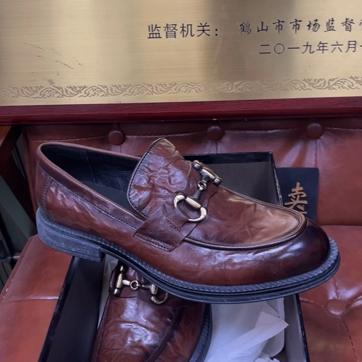 嘉***绒头层牛皮革213359棕色41