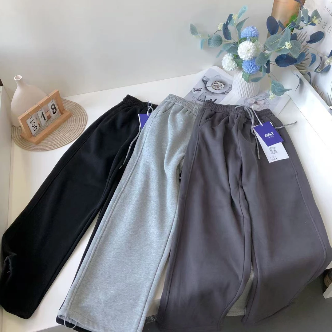 Y032大童新款加绒休闲裤A字母2508