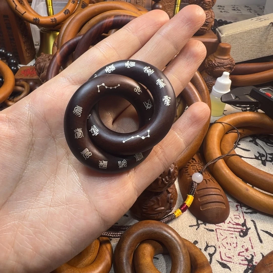 枣木镶银枣木乾坤圈小圈