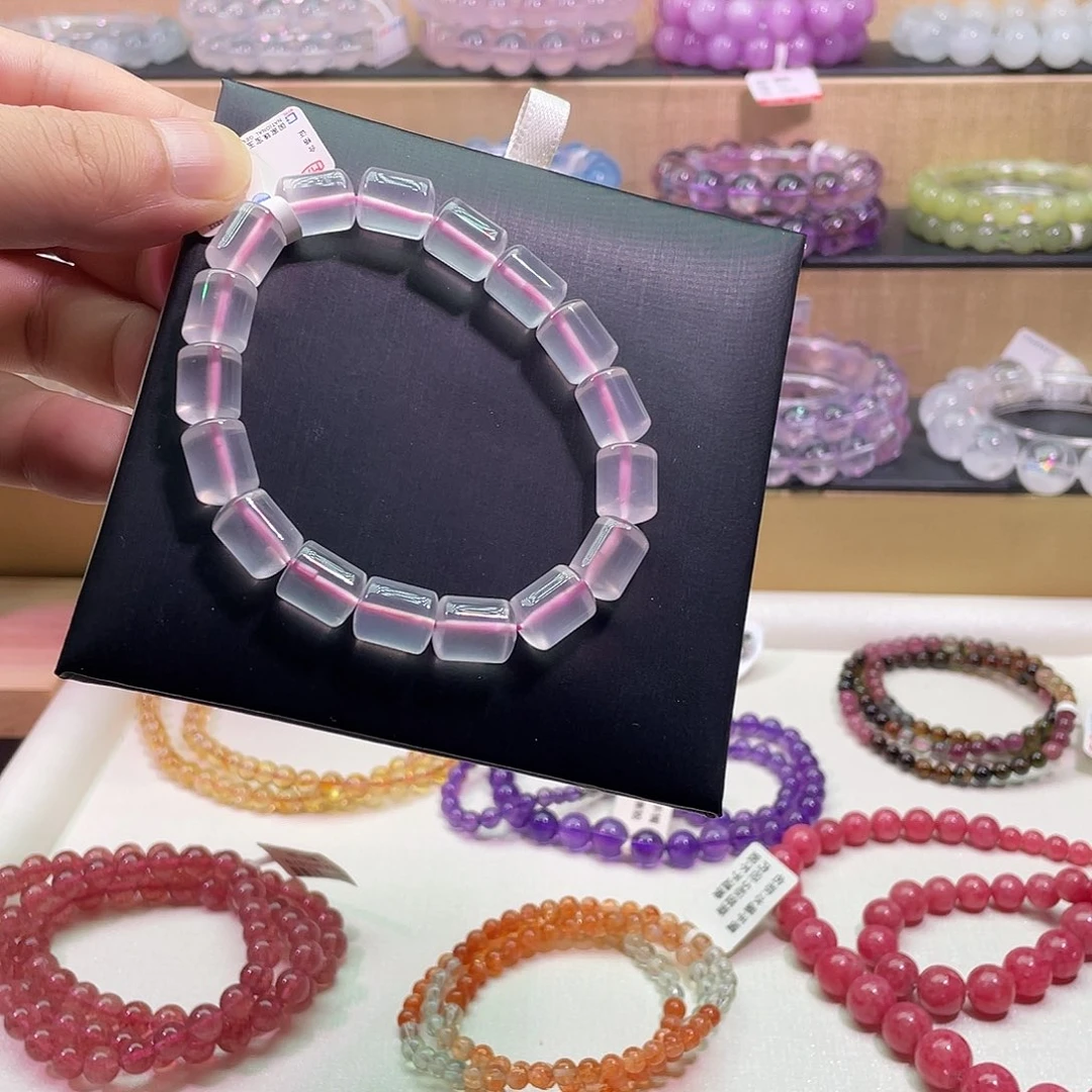 手链未镶嵌水晶粉晶9m