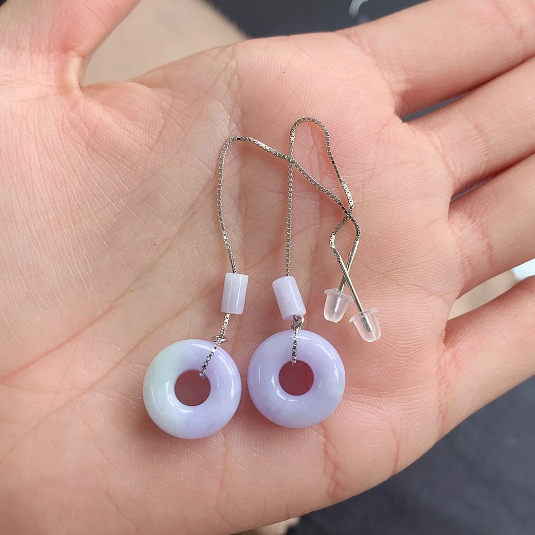 翡翠耳饰银S925镶嵌李****y耳线