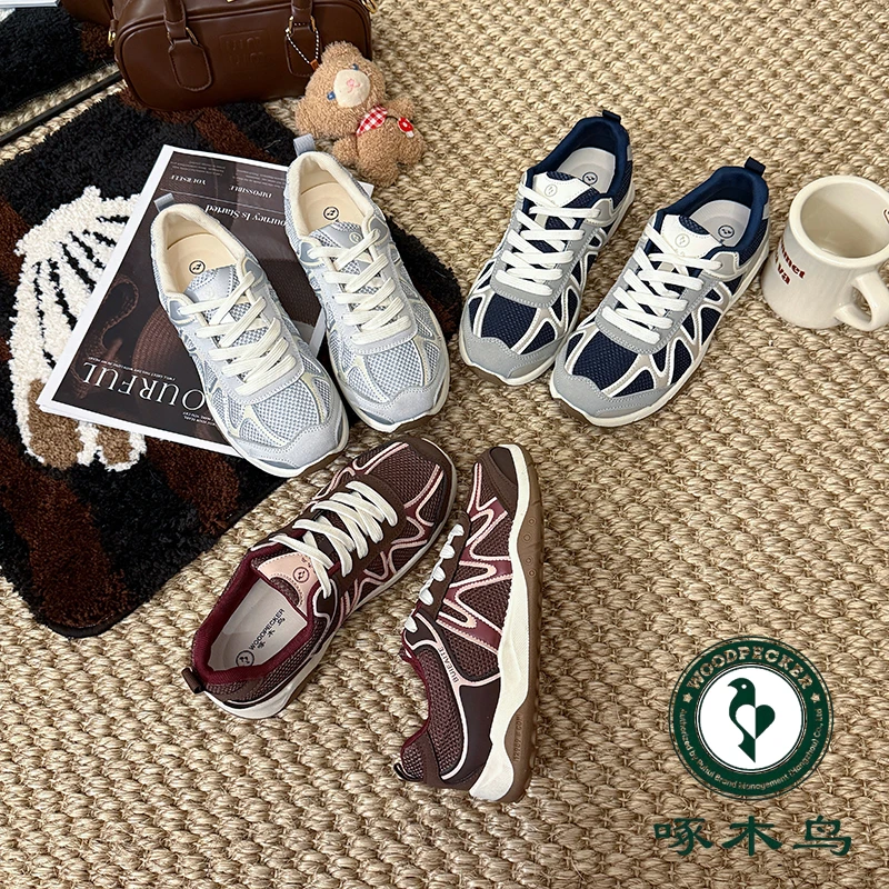 啄木鸟品牌德训鞋女2025秋季新款百搭时尚休闲运动鞋板鞋女26601