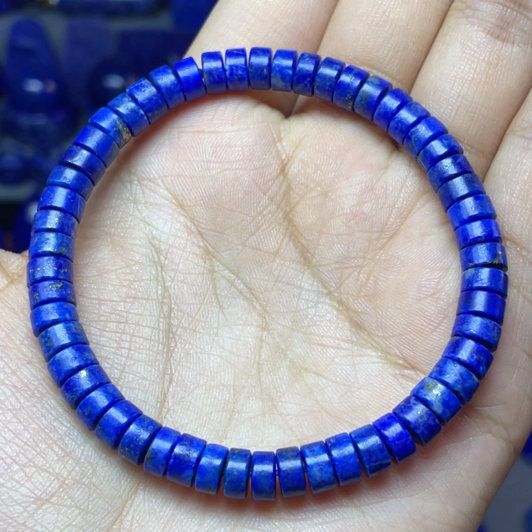 青金石未镶嵌6×3mm直切药片手串