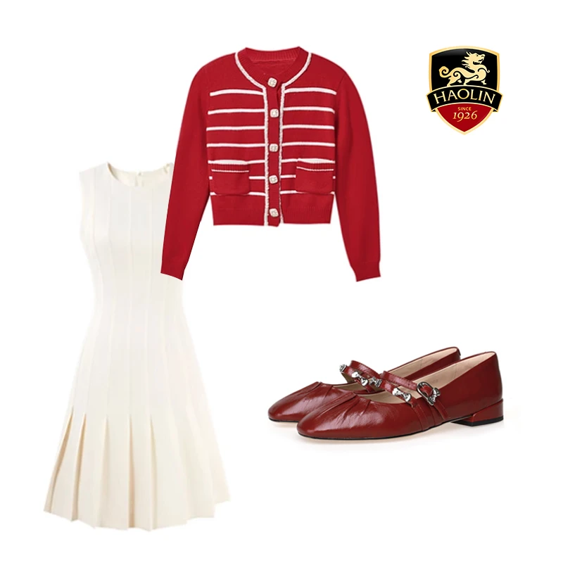 豪麟名鞋迪嘉女鞋气质时尚玛丽珍鞋牛皮革DJHJA51WP012