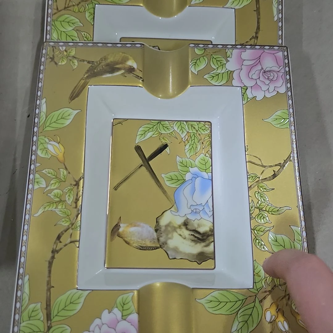 瓷片瑕疵琴瑟和鸣烟缸2个6666666