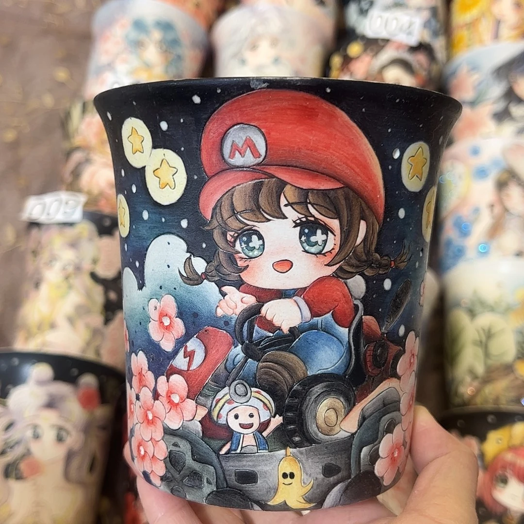 景德镇炫彩手绘口12.5高12