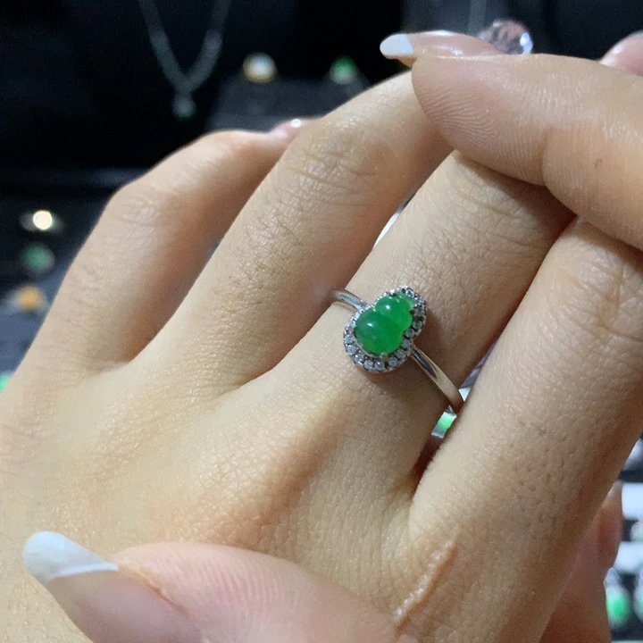 翡翠银S925镶嵌戒指