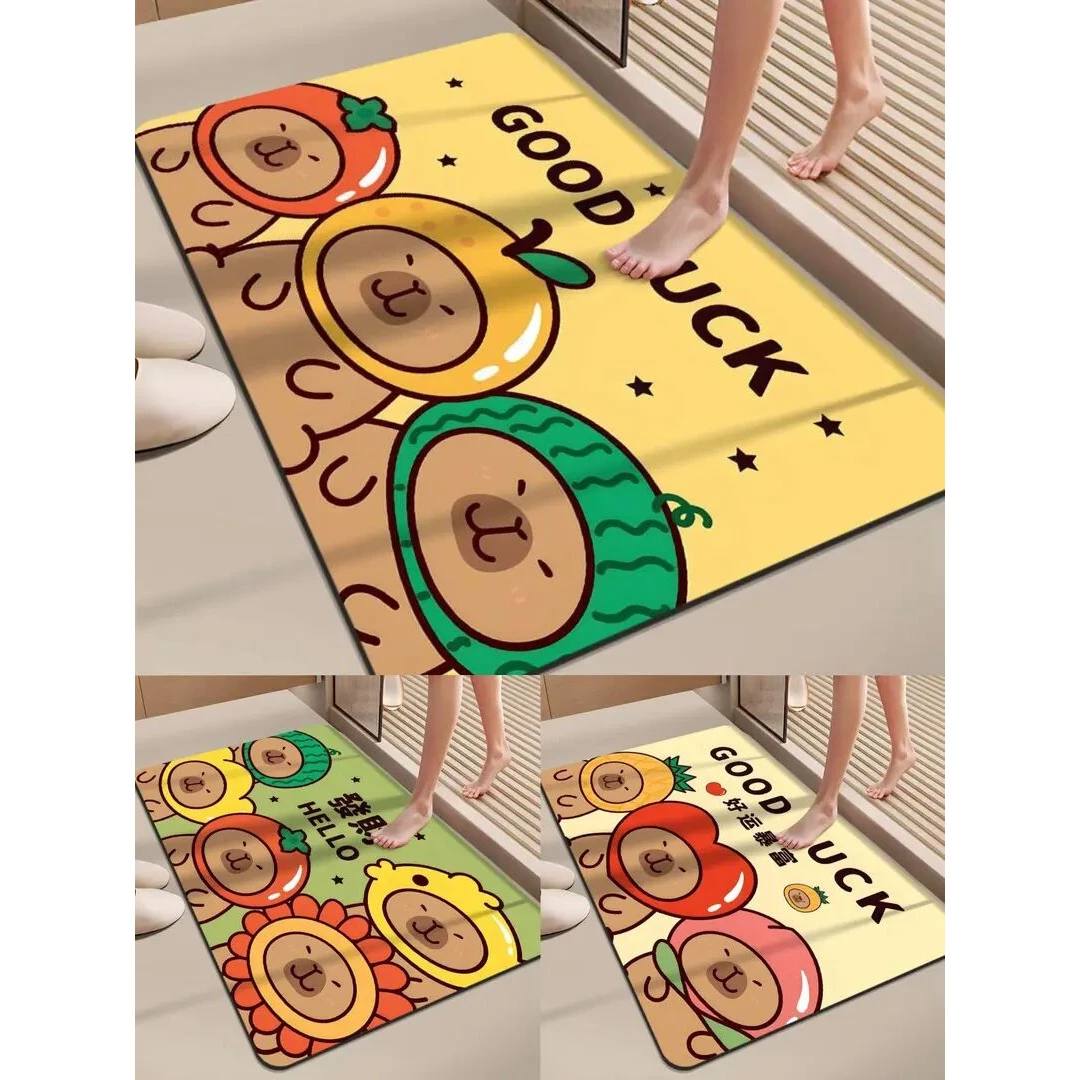 【卡皮巴拉】到手三件卫生间门口吸水防滑垫脚垫卡通地垫S