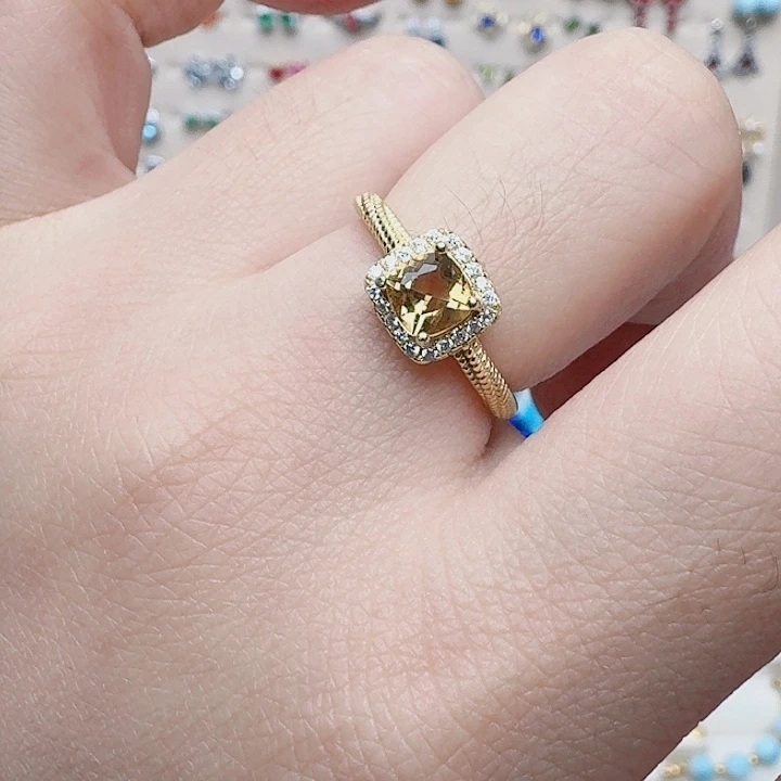 水晶戒指银S925镶嵌戒指198