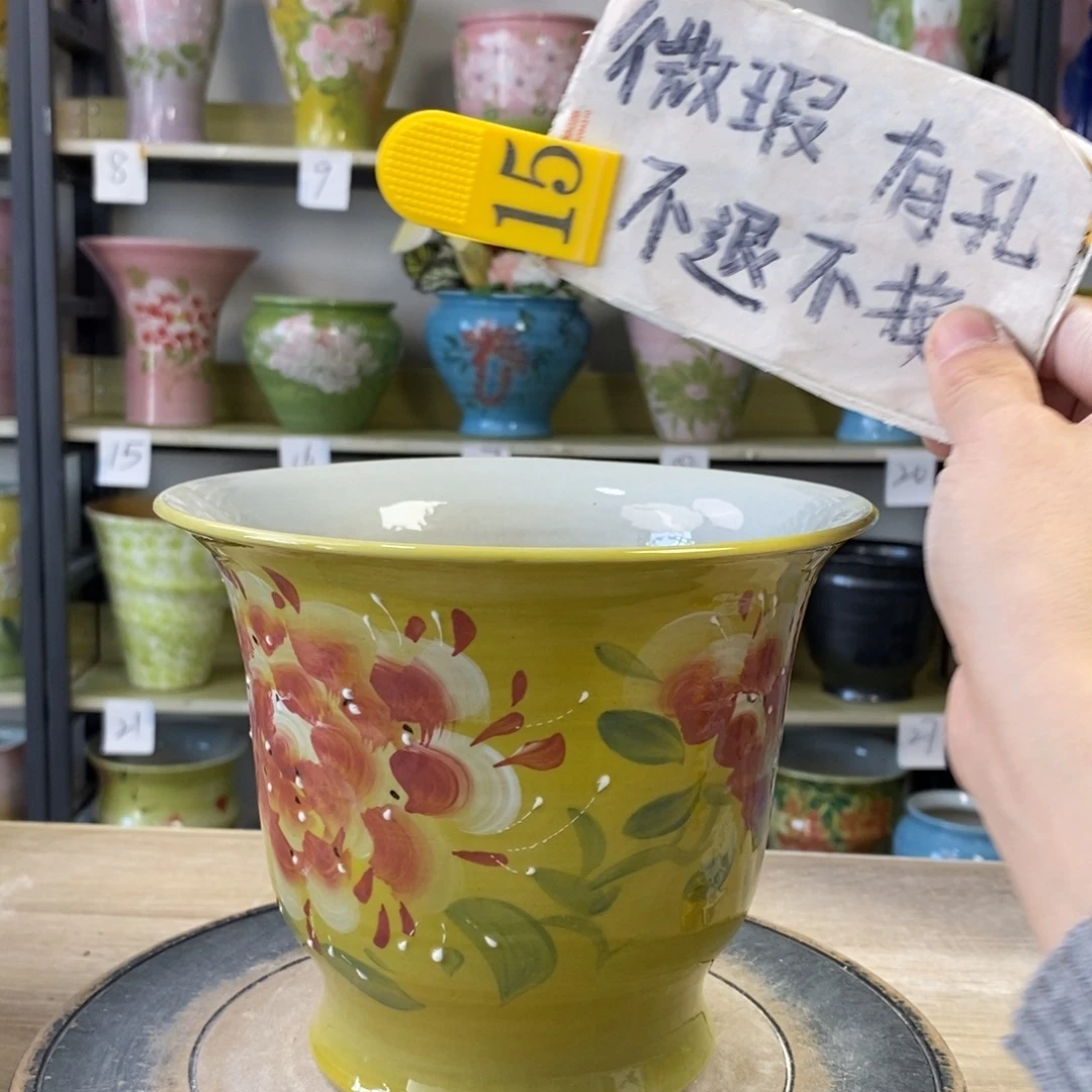 景德镇手工手绘陶瓷花盆