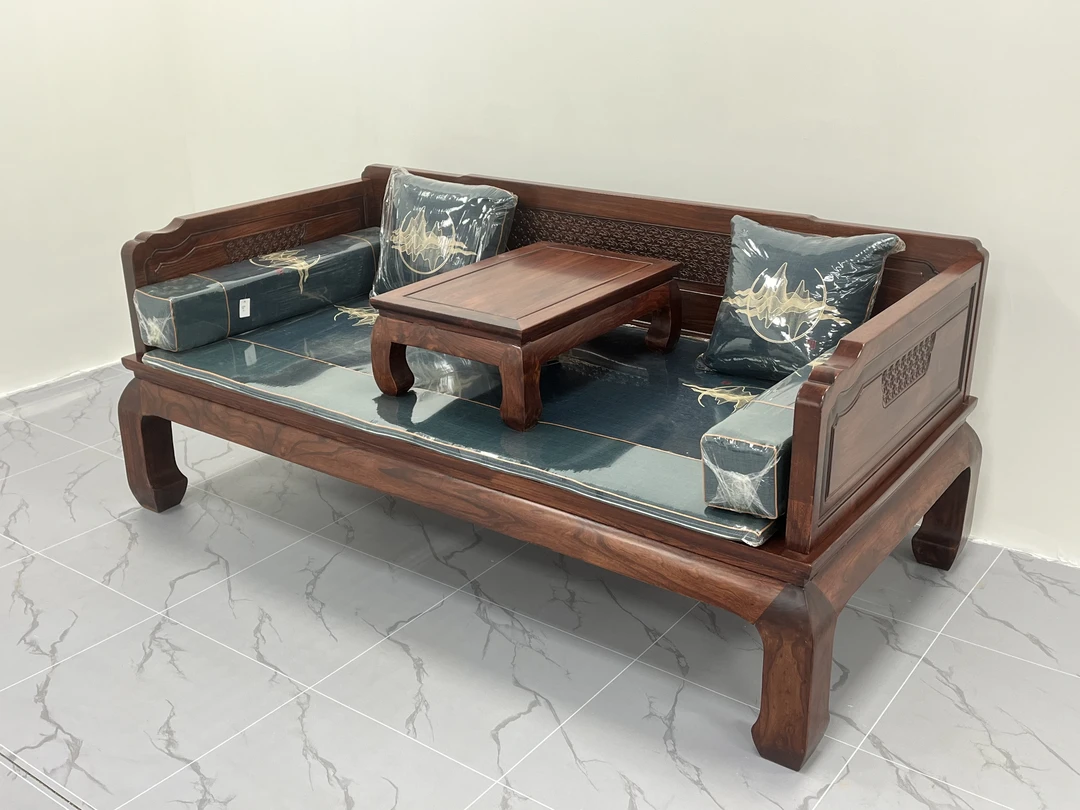 【祥云加高加厚】北方老榆木实木家具罗汉床沙发俩用 两款颜色可选