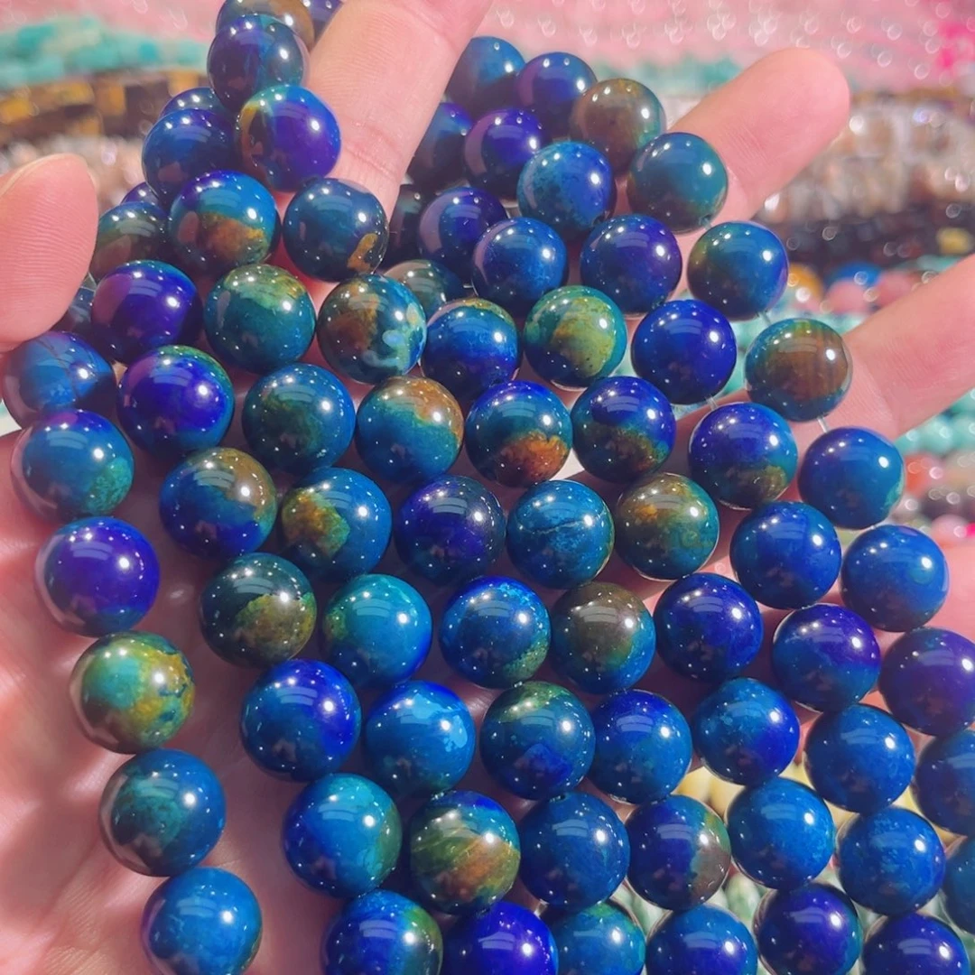 玛瑙/玉髓合金珠宝半成品蓝地球玛瑙一条14mm